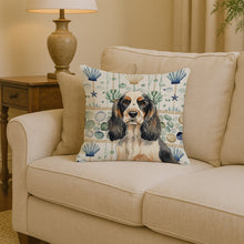Load image into Gallery viewer, Parti Cocker Spaniel Coastal Sea Glass Throw Pillow