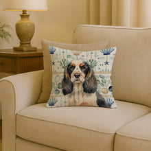 Load image into Gallery viewer, Parti Cocker Spaniel Coastal Sea Glass Throw Pillow