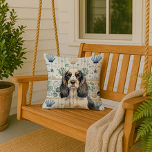 Load image into Gallery viewer, Parti Cocker Spaniel Coastal Sea Glass Throw Pillow