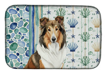 Load image into Gallery viewer, Sable Collie Coastal Sea Glass Dish Drying Mat