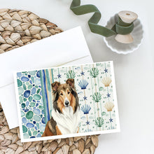 Load image into Gallery viewer, Sable Collie Coastal Sea Glass Greeting Cards Pack of 8