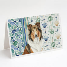 Load image into Gallery viewer, Sable Collie Coastal Sea Glass Greeting Cards Pack of 8