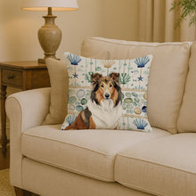 Load image into Gallery viewer, Sable Collie Coastal Sea Glass Throw Pillow