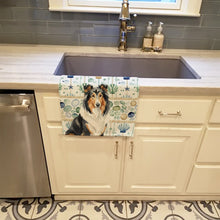 Load image into Gallery viewer, Tricolor Collie Coastal Sea Glass Kitchen Towel