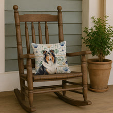 Load image into Gallery viewer, Tricolor Collie Coastal Sea Glass Throw Pillow