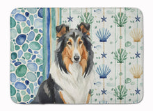 Load image into Gallery viewer, Tricolor Collie Coastal Sea Glass Memory Foam Kitchen Mat