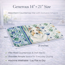 Load image into Gallery viewer, White Collie Coastal Sea Glass Dish Drying Mat