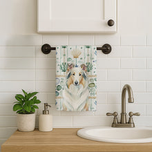Load image into Gallery viewer, White Collie Coastal Sea Glass Kitchen Towel