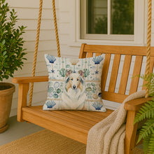 Load image into Gallery viewer, White Collie Coastal Sea Glass Throw Pillow