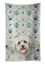Load image into Gallery viewer, Coton de Tulear Coastal Sea Glass Kitchen Towel