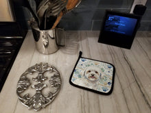 Load image into Gallery viewer, Coton de Tulear Coastal Sea Glass Pair of Pot Holders