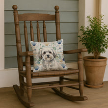 Load image into Gallery viewer, White with Gray Coton de Tulear Coastal Sea Glass Throw Pillow