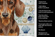 Load image into Gallery viewer, Chocolate and Tan Dachshund Coastal Sea Glass Kitchen Towel