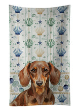 Load image into Gallery viewer, Chocolate and Tan Dachshund Coastal Sea Glass Kitchen Towel
