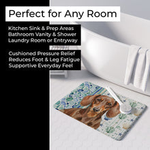 Load image into Gallery viewer, Chocolate and Tan Dachshund Coastal Sea Glass Memory Foam Kitchen Mat