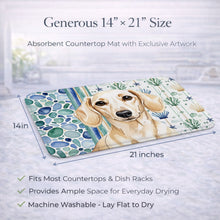 Load image into Gallery viewer, Cream Dachshund Coastal Sea Glass Dish Drying Mat