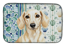 Load image into Gallery viewer, Cream Dachshund Coastal Sea Glass Dish Drying Mat