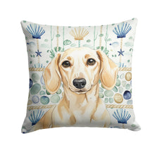 Load image into Gallery viewer, Cream Dachshund Coastal Sea Glass Throw Pillow