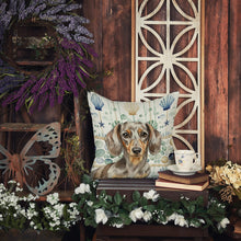 Load image into Gallery viewer, Dapple Dachshund Coastal Sea Glass Throw Pillow