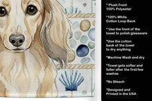 Load image into Gallery viewer, Longhaired Cream Dachshund Coastal Sea Glass Kitchen Towel