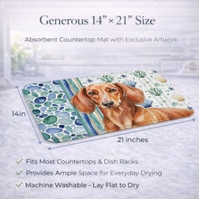 Load image into Gallery viewer, Red Brown Dachshund Coastal Sea Glass Dish Drying Mat