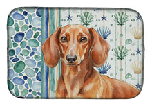 Load image into Gallery viewer, Red Brown Dachshund Coastal Sea Glass Dish Drying Mat