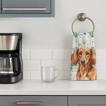 Load image into Gallery viewer, Red Brown Dachshund Coastal Sea Glass Kitchen Towel