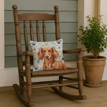Load image into Gallery viewer, Red Brown Dachshund Coastal Sea Glass Throw Pillow