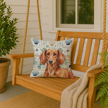 Load image into Gallery viewer, Red Brown Dachshund Coastal Sea Glass Throw Pillow