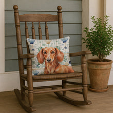 Load image into Gallery viewer, Red Brown Dachshund Coastal Sea Glass Throw Pillow