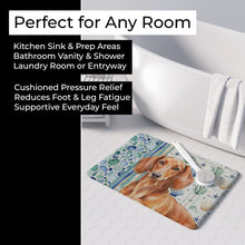 Load image into Gallery viewer, Red Brown Dachshund Coastal Sea Glass Memory Foam Kitchen Mat