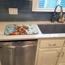 Load image into Gallery viewer, Wirehaired Red Dachshund Coastal Sea Glass Dish Drying Mat