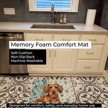 Load image into Gallery viewer, Wirehaired Red Dachshund Coastal Sea Glass Memory Foam Kitchen Mat