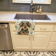 Load image into Gallery viewer, Wirehaired Wild Boar Dachshund Coastal Sea Glass Kitchen Towel