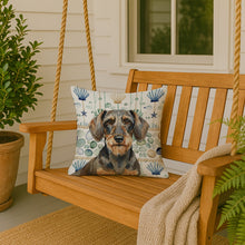 Load image into Gallery viewer, Wirehaired Wild Boar Dachshund Coastal Sea Glass Throw Pillow