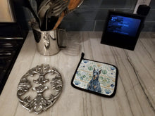Load image into Gallery viewer, Blue Doberman Pinscher Coastal Sea Glass Pair of Pot Holders