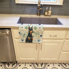 Load image into Gallery viewer, Doberman Pinscher Coastal Sea Glass Kitchen Towel