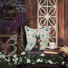 Load image into Gallery viewer, Doberman Pinscher Coastal Sea Glass Throw Pillow