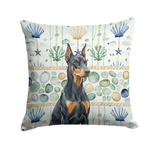 Load image into Gallery viewer, Doberman Pinscher Coastal Sea Glass Throw Pillow