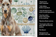 Load image into Gallery viewer, Fawn Doberman Pinscher Coastal Sea Glass Kitchen Towel