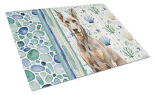 Load image into Gallery viewer, Fawn Doberman Pinscher Coastal Sea Glass Glass Cutting Board