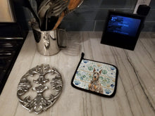 Load image into Gallery viewer, Fawn Doberman Pinscher Coastal Sea Glass Pair of Pot Holders