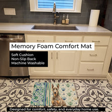 Load image into Gallery viewer, Fawn Doberman Pinscher Coastal Sea Glass Memory Foam Kitchen Mat