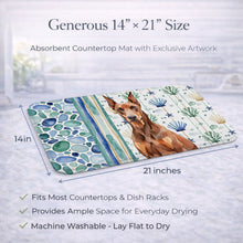 Load image into Gallery viewer, Red Doberman Pinscher Coastal Sea Glass Dish Drying Mat