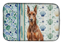 Load image into Gallery viewer, Red Doberman Pinscher Coastal Sea Glass Dish Drying Mat