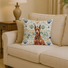 Load image into Gallery viewer, Red Doberman Pinscher Coastal Sea Glass Throw Pillow