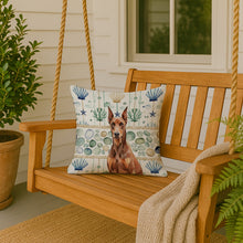 Load image into Gallery viewer, Red Doberman Pinscher Coastal Sea Glass Throw Pillow