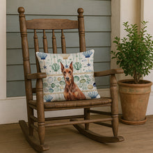 Load image into Gallery viewer, Red Doberman Pinscher Coastal Sea Glass Throw Pillow