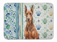 Load image into Gallery viewer, Red Doberman Pinscher Coastal Sea Glass Memory Foam Kitchen Mat