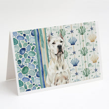 Load image into Gallery viewer, Dogo Argentino Coastal Sea Glass Greeting Cards Pack of 8